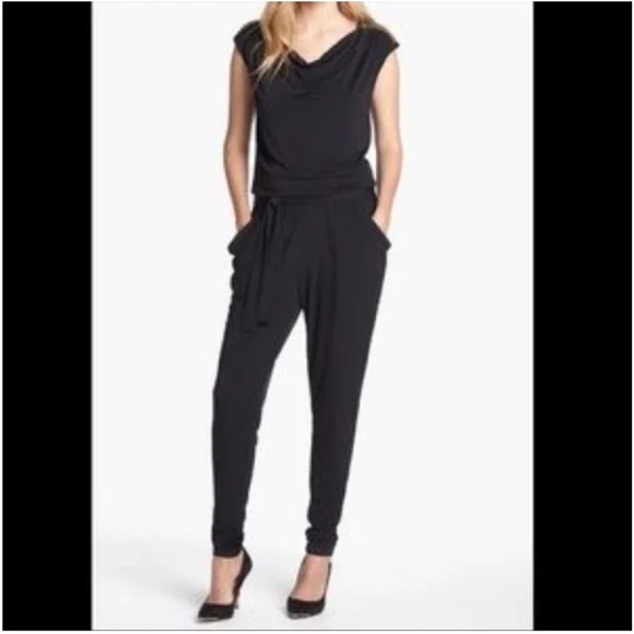 Michael Kors Black Romper with Rhinestone Stud Shoulder Detail. Size medium - Picture 7 of 7